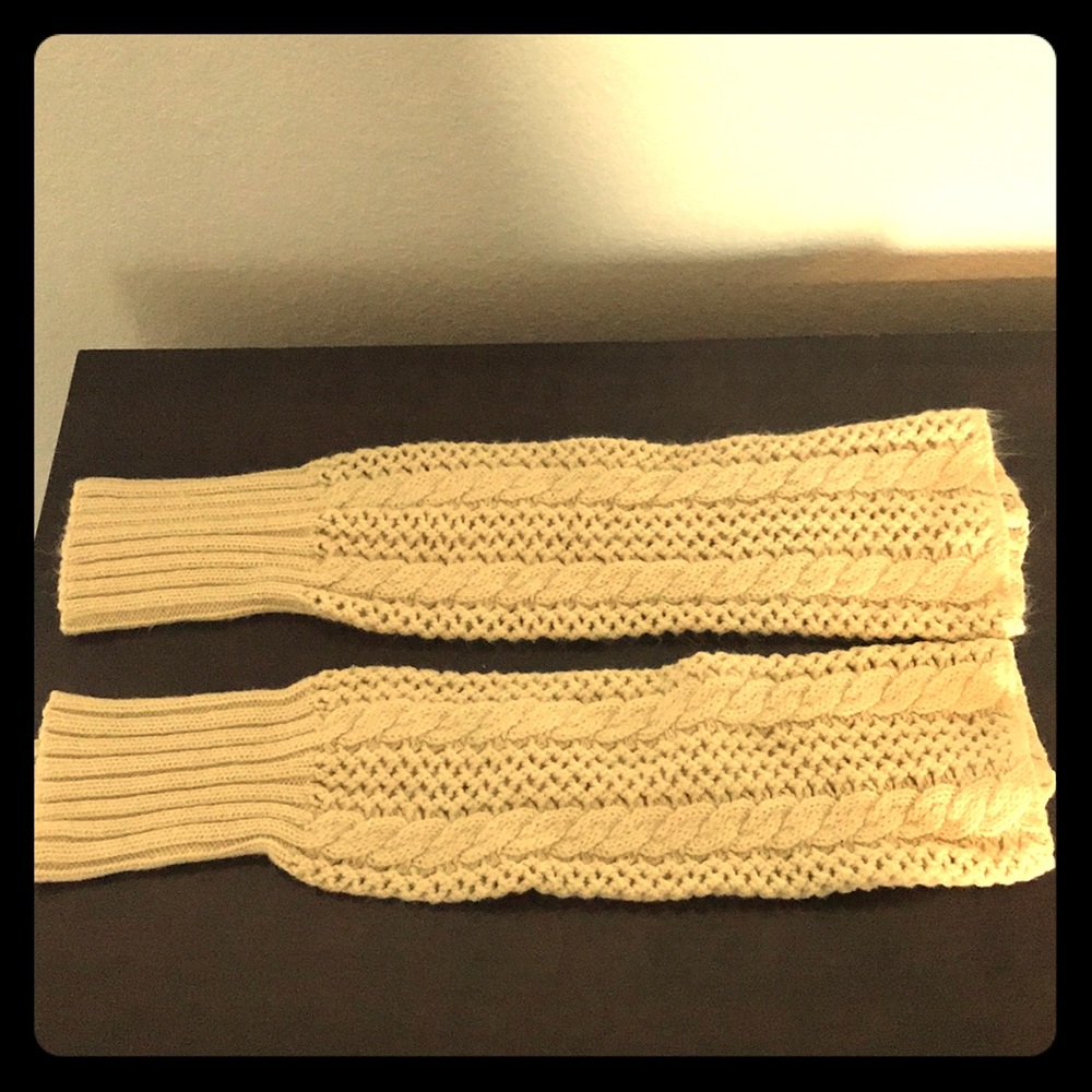 Beige - Knit Leg warmers
